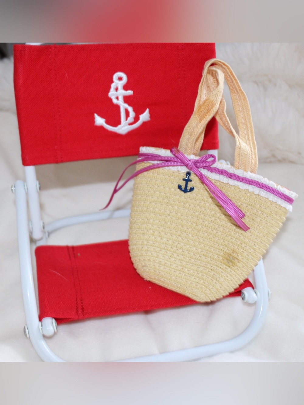 American girl doll *just like you beach chair and bag